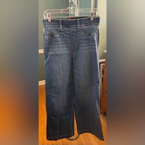 SPANX Women's Dark Blue Wide Leg Flare Jeans